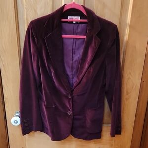Forenza Deep Burgundy Velvet Blazer